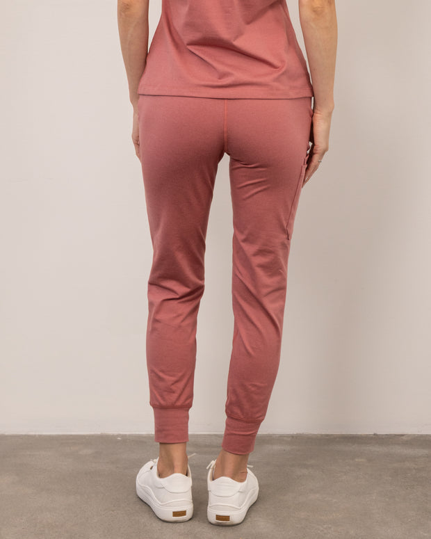 Women's Deep Coral Jogger Scrub Pant