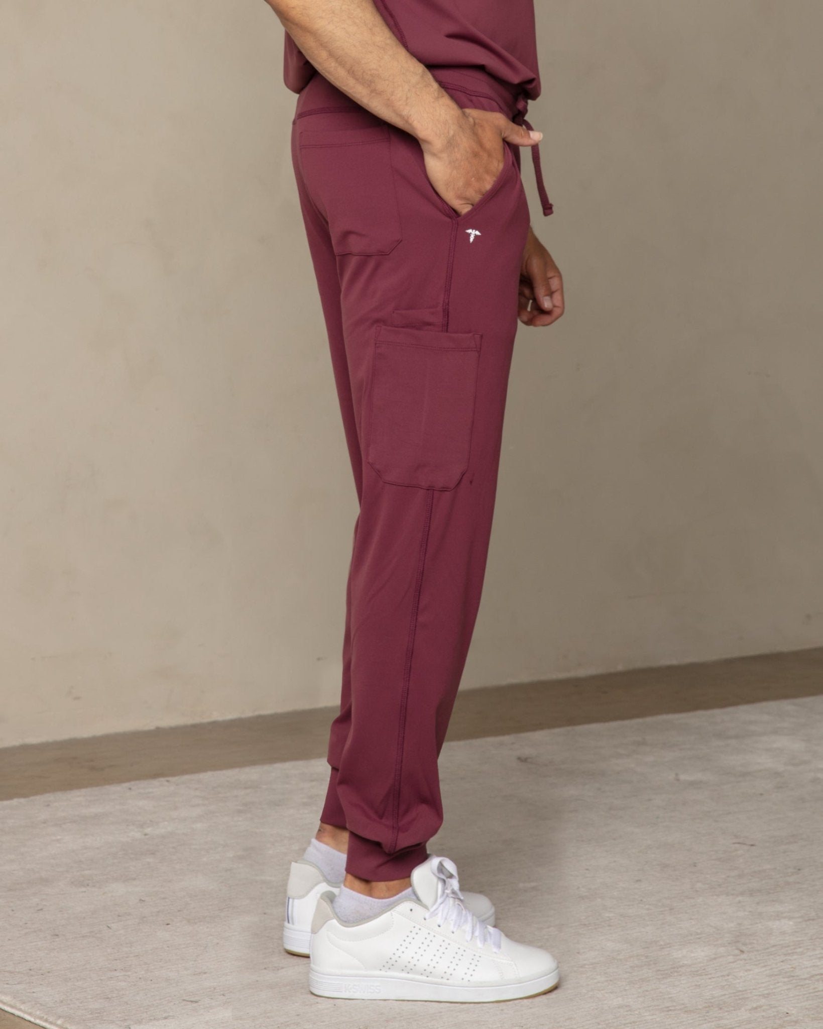 Men's Burgundy Jogger Scrub Pants - Shabbella