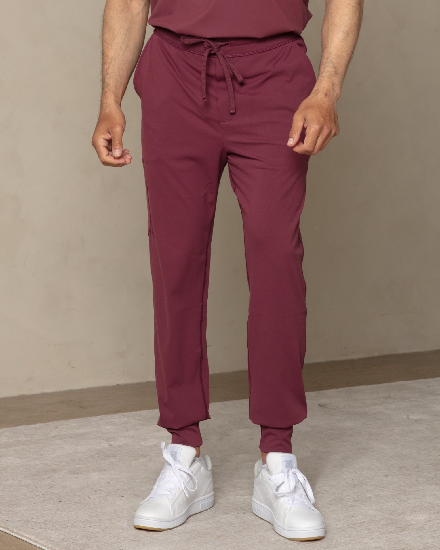 Men's Burgundy Jogger Scrub Pants - Shabbella