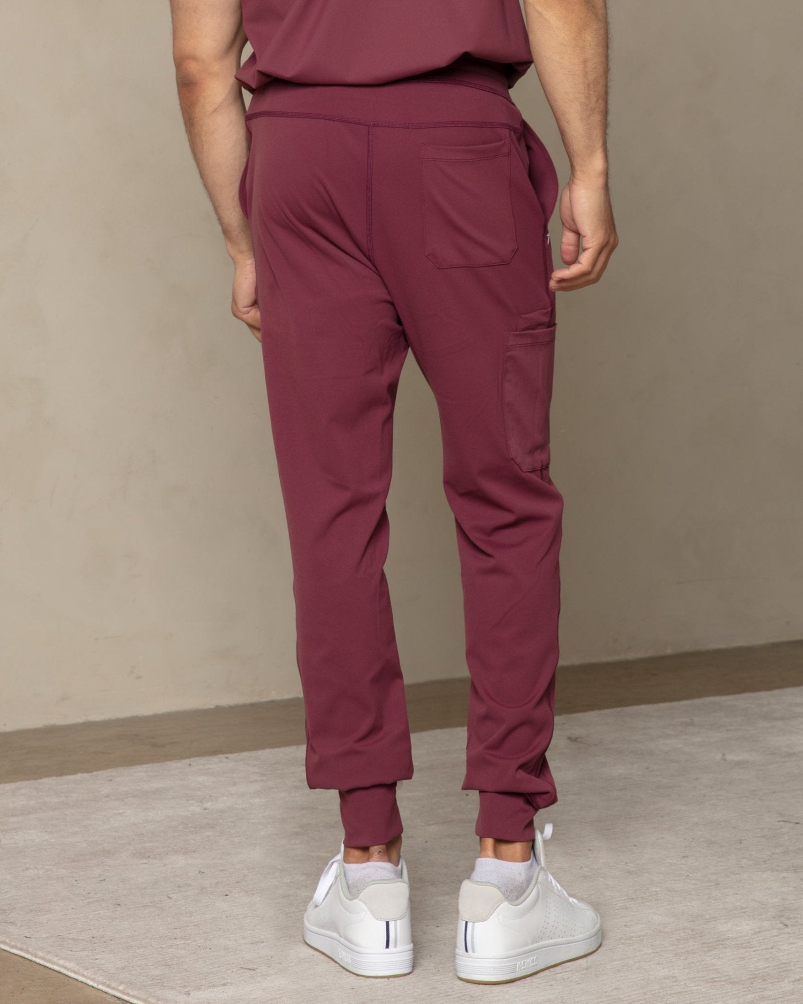 Men's Burgundy Jogger Scrub Pants - Shabbella