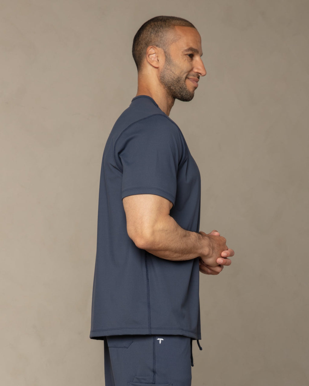 Men's Navy V - Neck Scrub Top - Shabbella