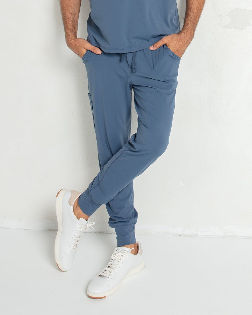 Men's Ocean Blue Jogger Scrub Pants - Shabbella