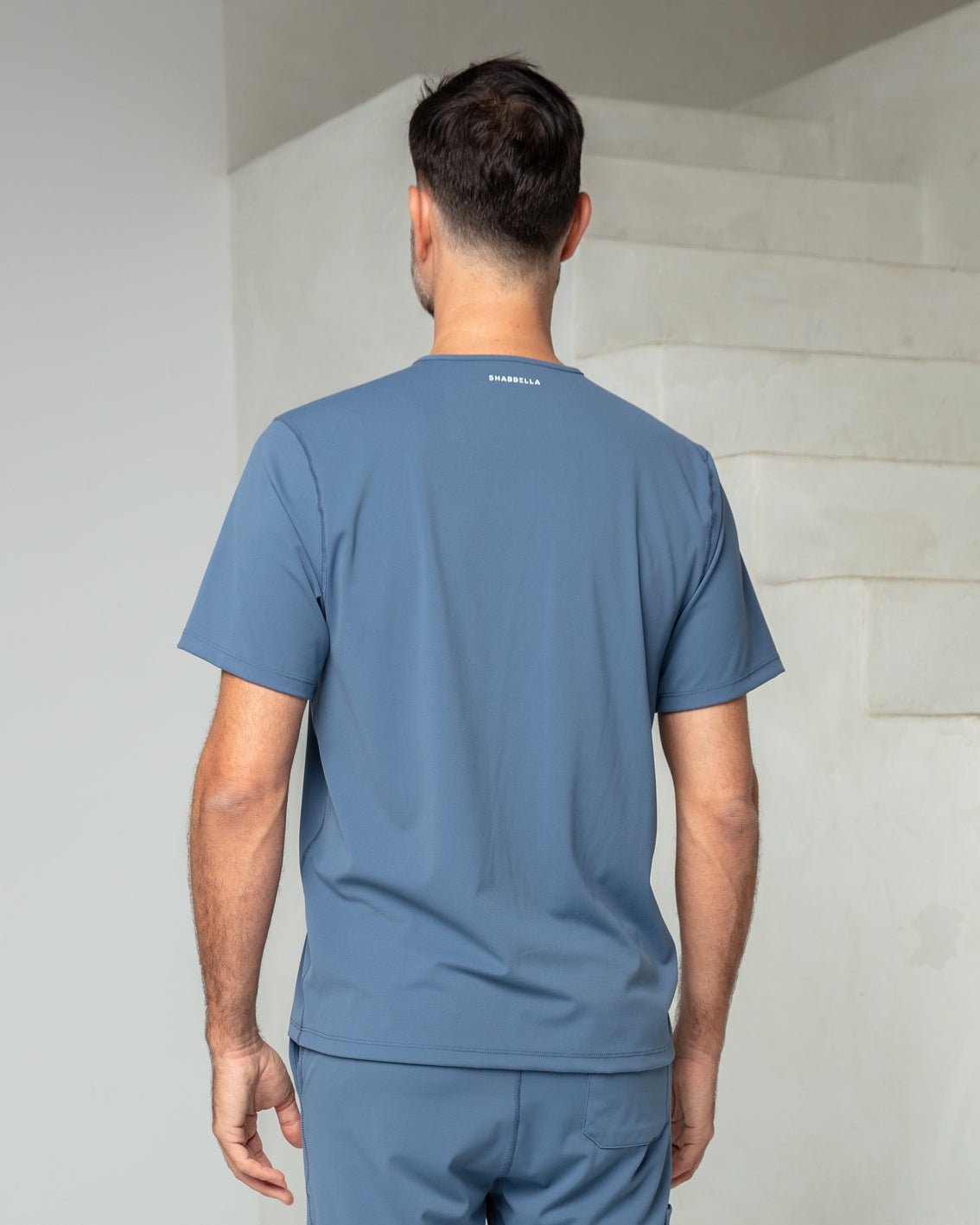 Men's Ocean Blue V - Neck Scrub Top - Shabbella