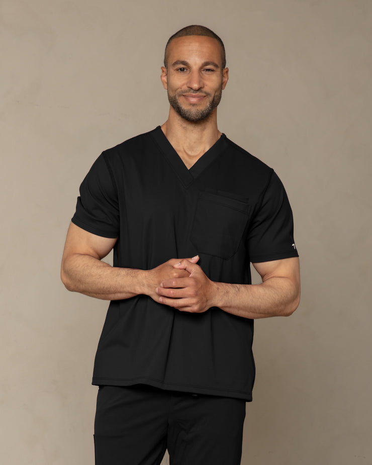 Men's Onyx V-Neck Scrub Top