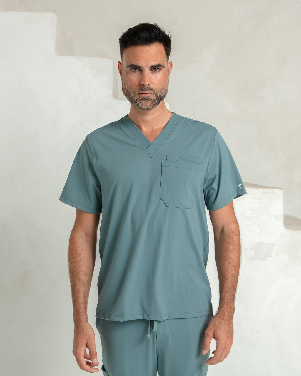 Men's Surf Green V - Neck Scrub Top - Shabbella