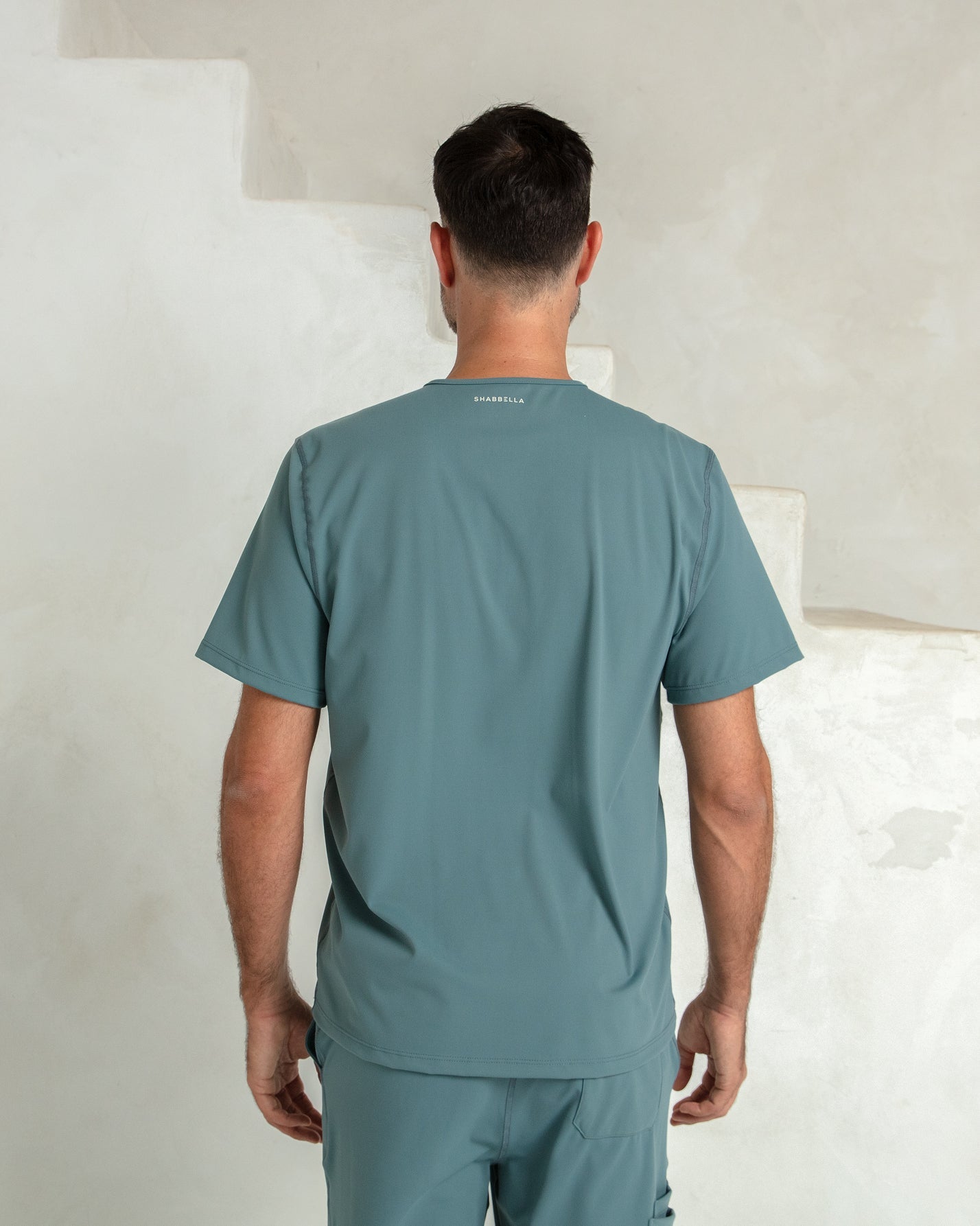 Men's Surf Green V - Neck Scrub Top - Shabbella