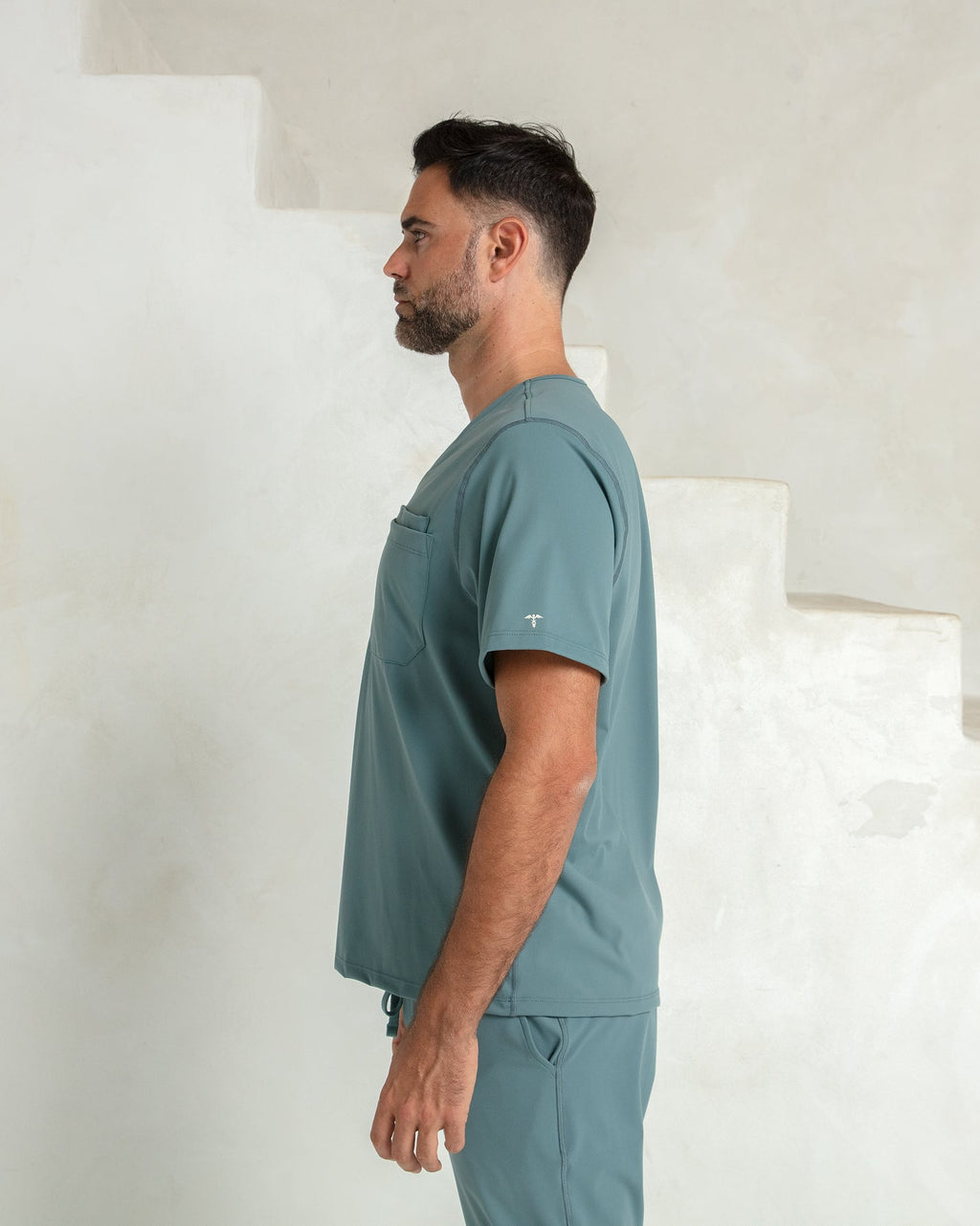 Men's Surf Green V - Neck Scrub Top - Shabbella