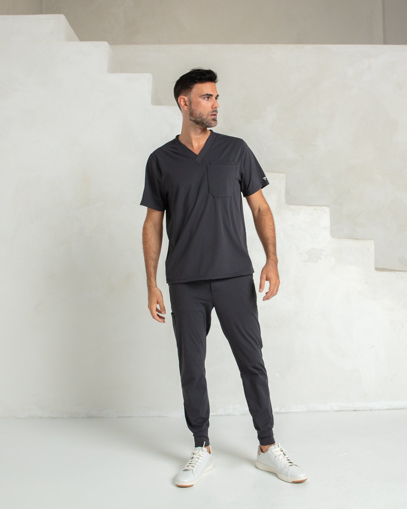 Men's Titanium V - Neck Scrub Top - Shabbella