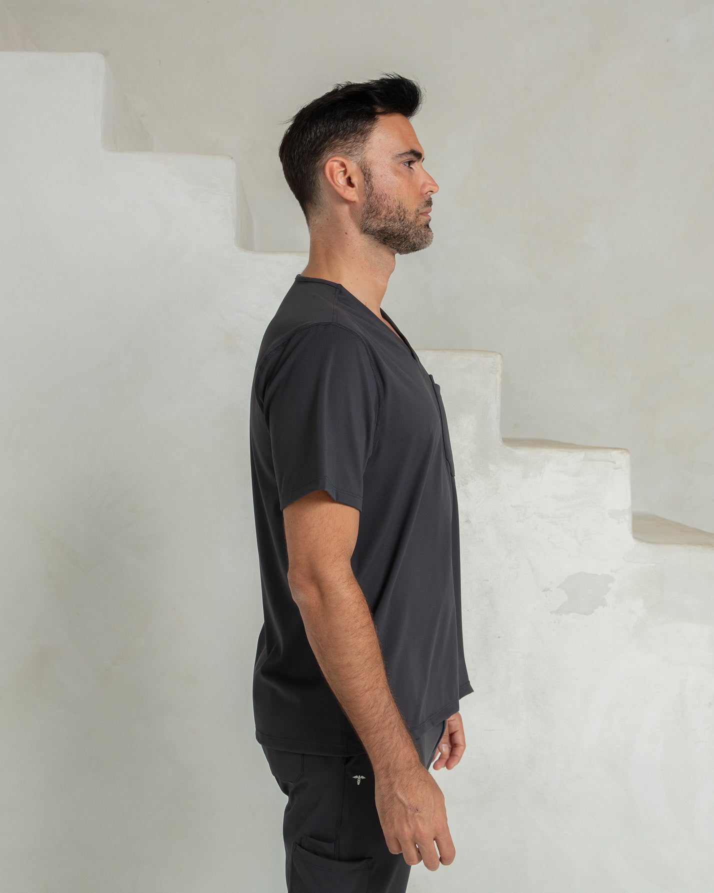 Men's Titanium V - Neck Scrub Top - Shabbella