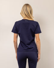 Women's True Navy V-Neck Scrub Top