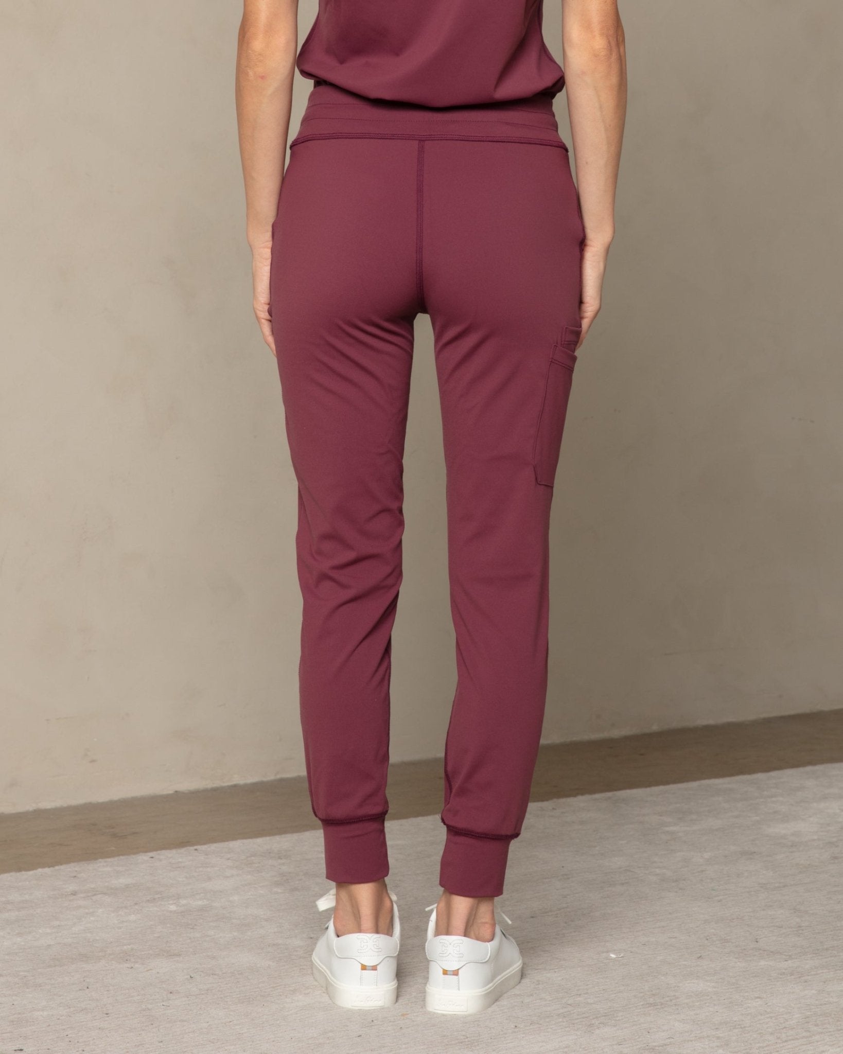 Women's Burgundy Jogger Scrub Pant - Shabbella