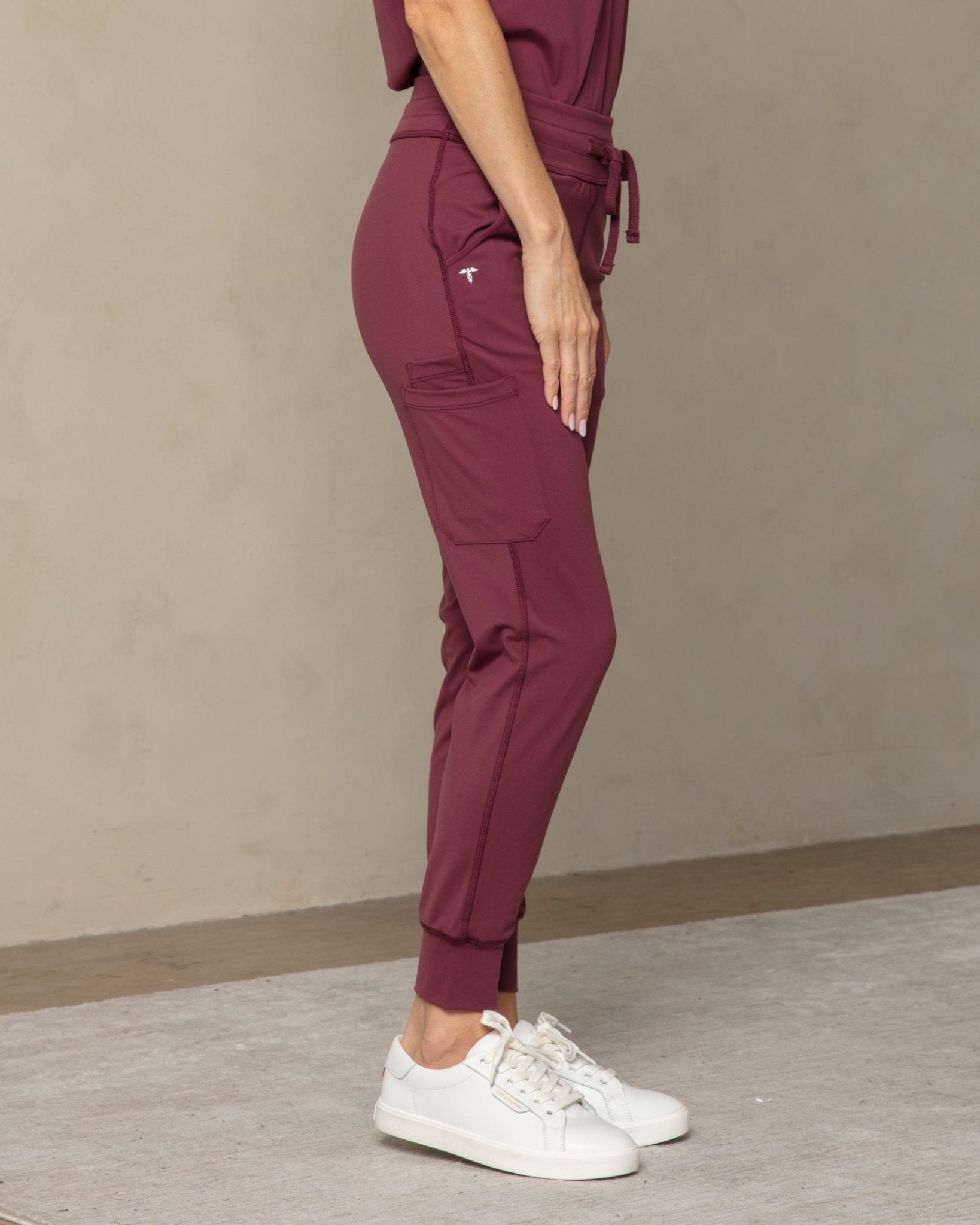 Women's Burgundy Jogger Scrub Pant - Shabbella