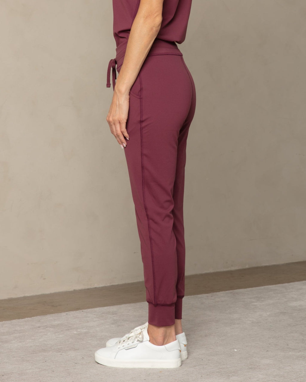 Women's Burgundy Jogger Scrub Pant - Shabbella