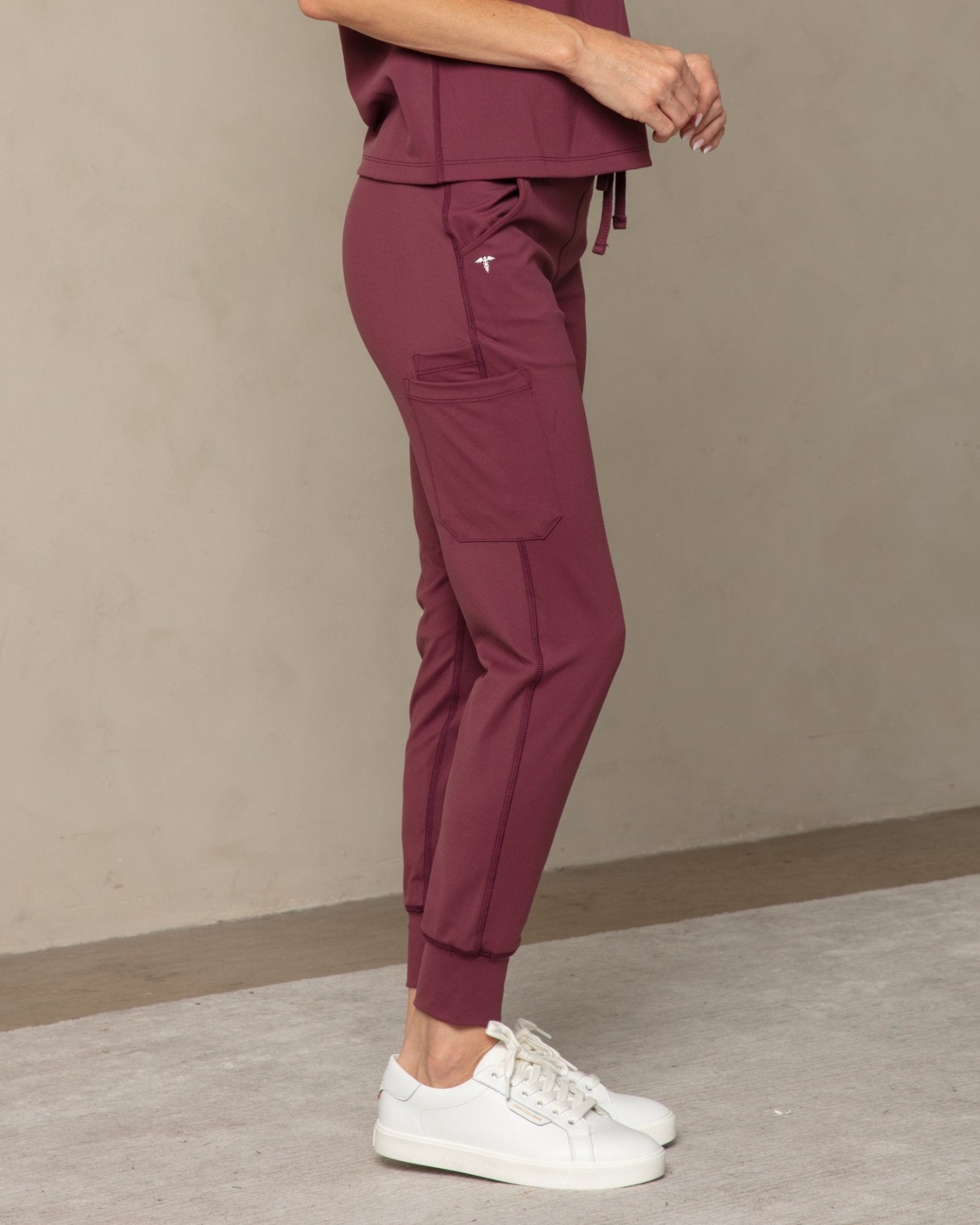 Women's Burgundy Jogger Scrub Pant - Shabbella