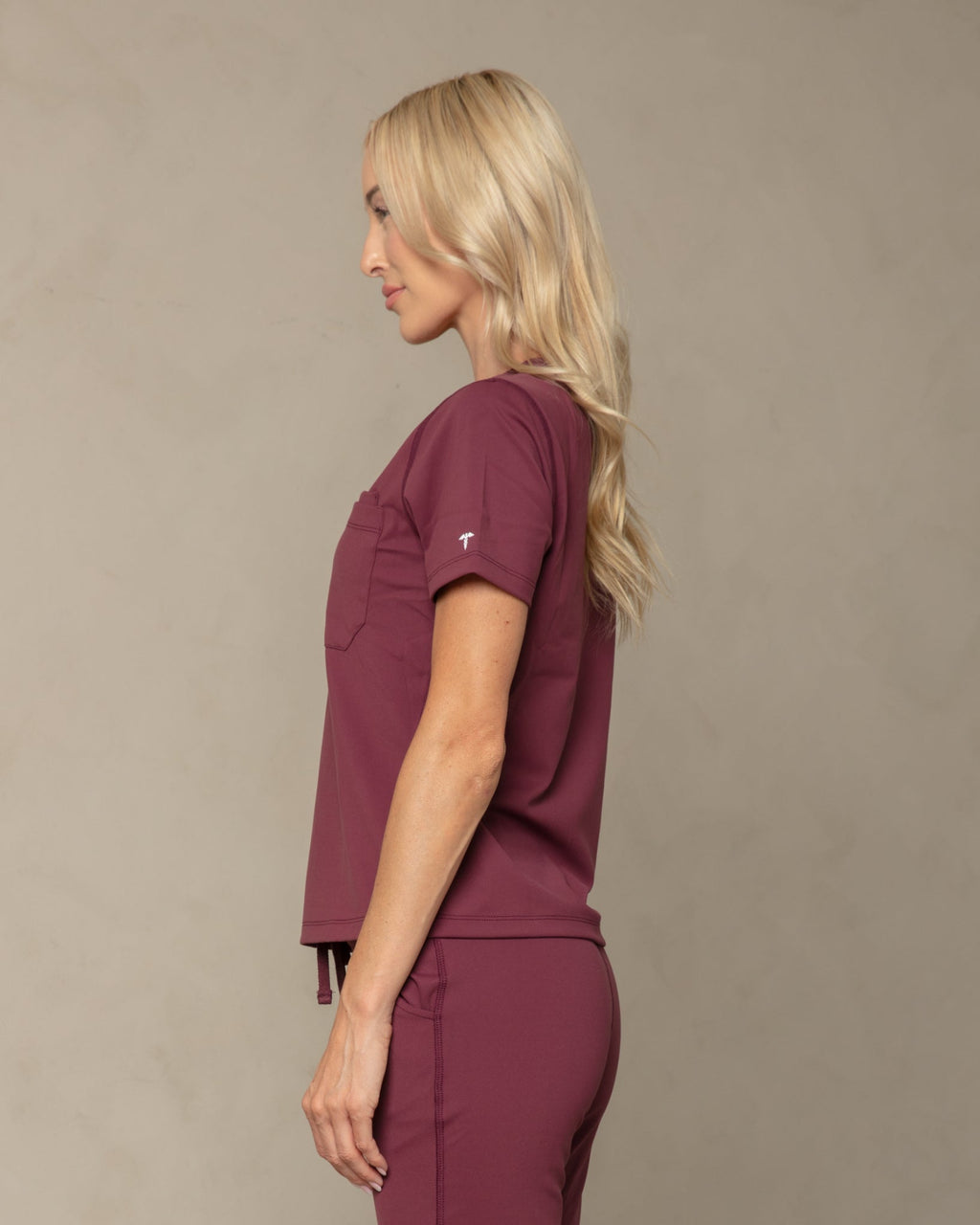Women's Burgundy V - Neck Scrub Top - Shabbella
