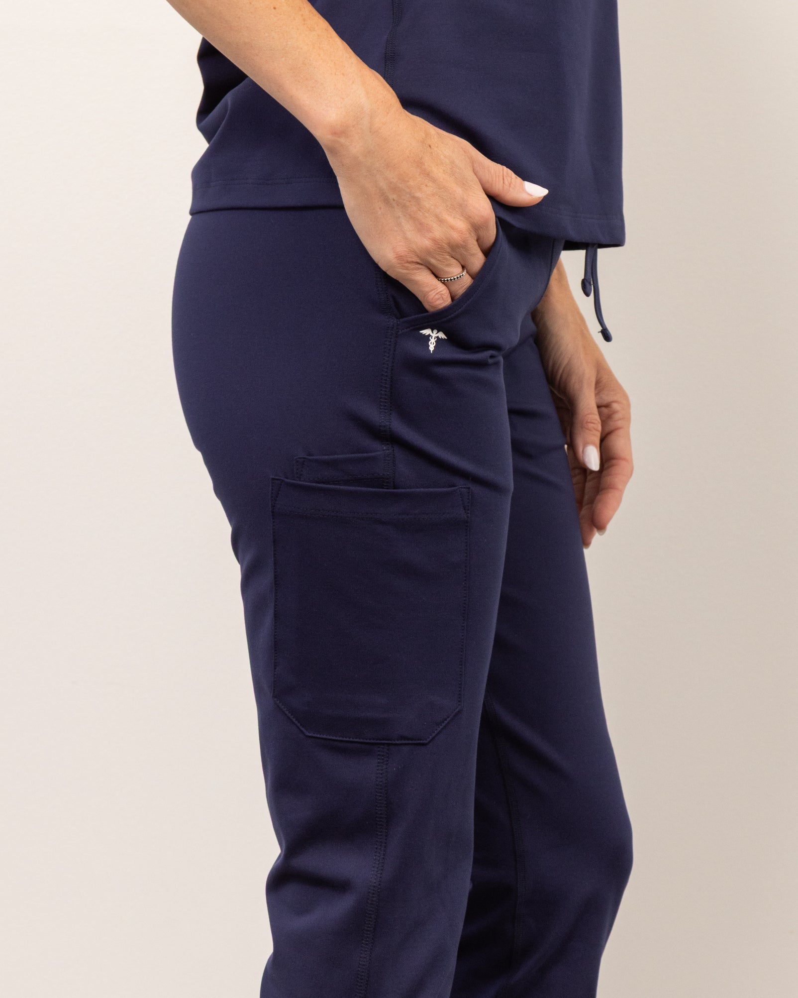 Women's True Navy Jogger Scrub Pant - Shabbella