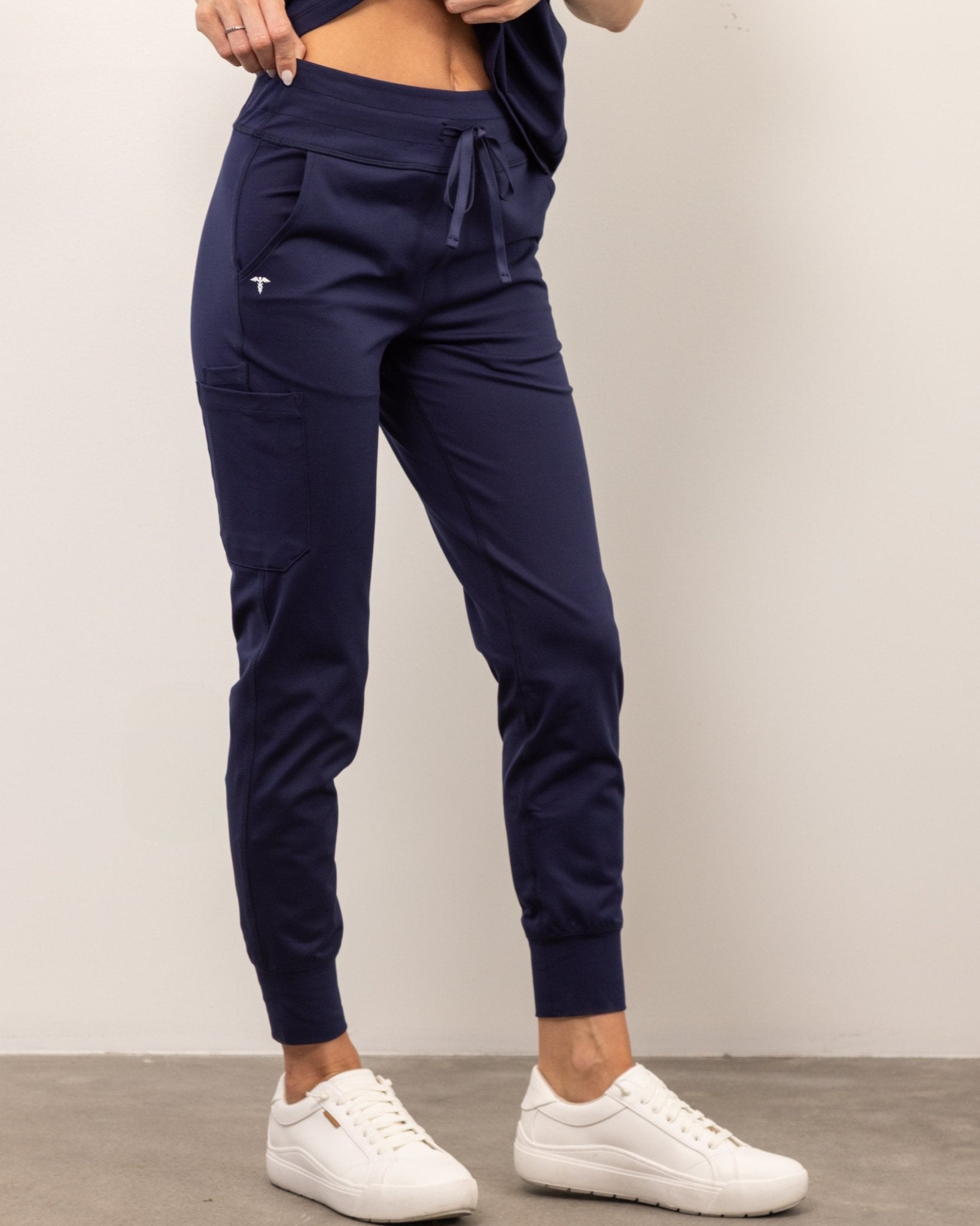 Women's True Navy Jogger Scrub Pant - Shabbella