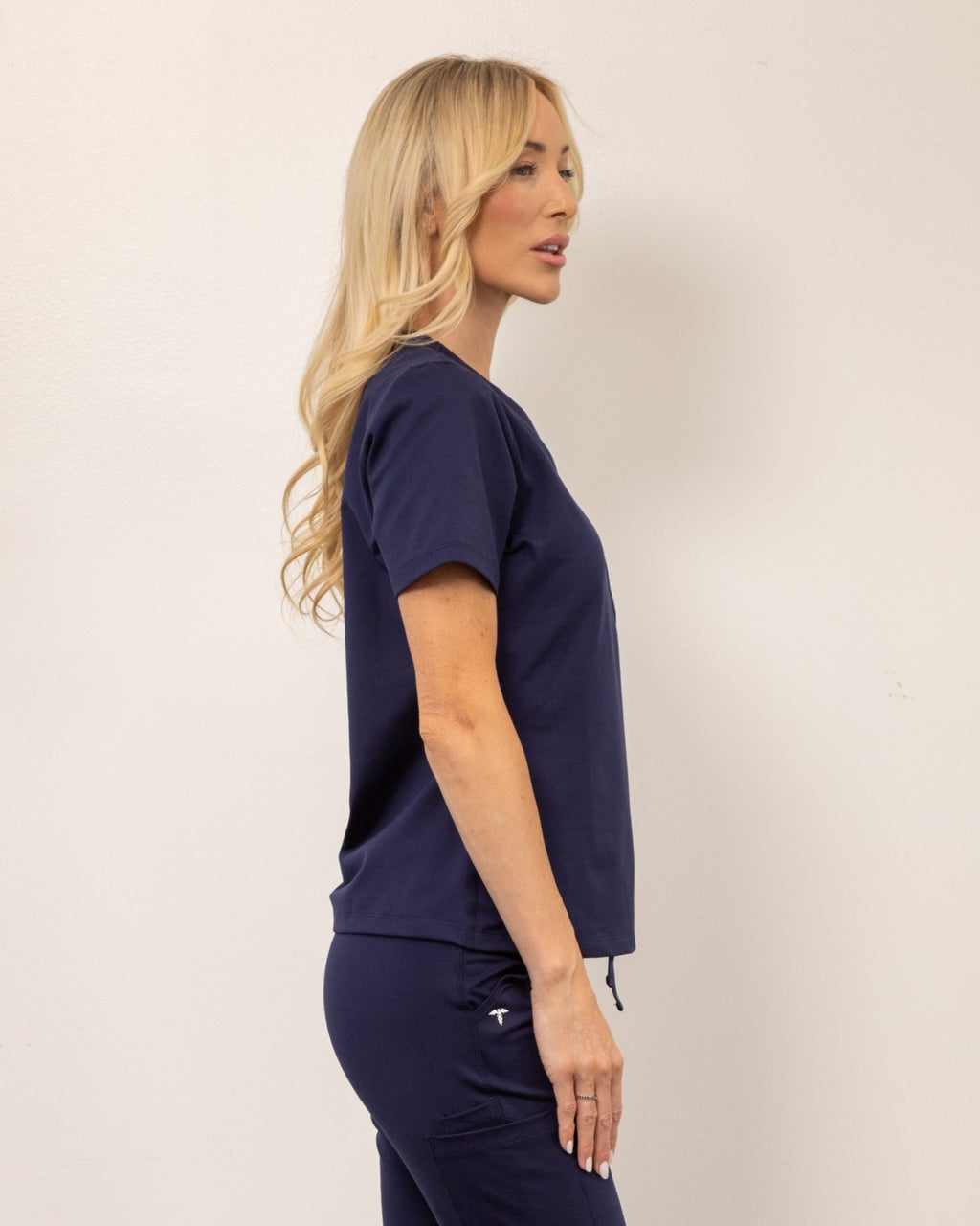 Women's True Navy V - Neck Scrub Top - Shabbella